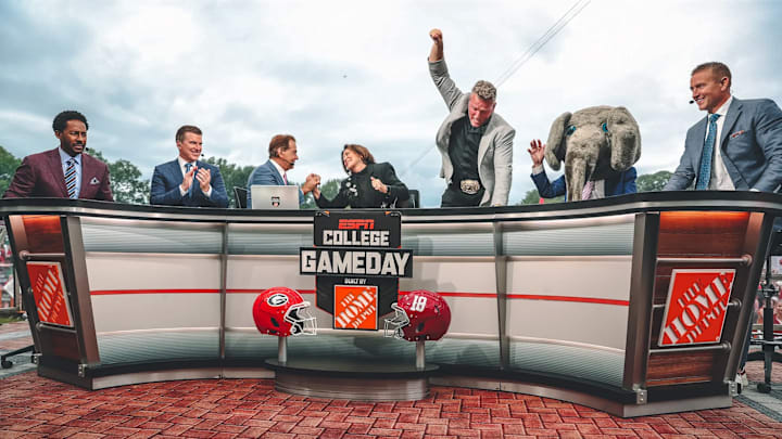 Nick Saban, Ms. Terry on College GameDay Nick Saban, Ms. Terry on College GameDay