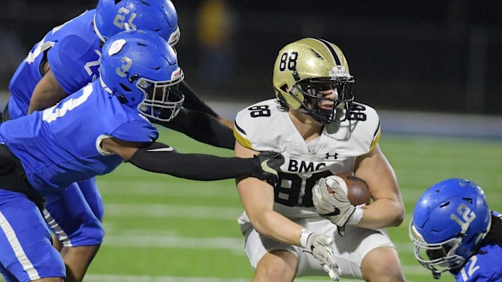 IMG Academy's Jake Kreul tackles an opponent last season / Bob Self