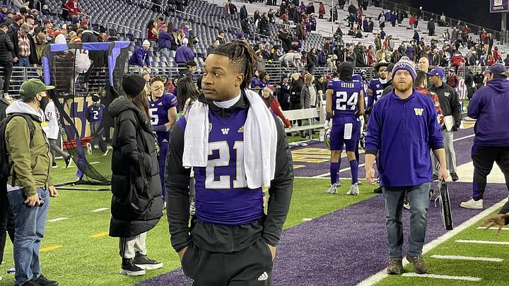 Emeka Megwa, Texas running back, was injured and never played for the UW. Emeka Megwa, Texas running back, was injured and never played for the UW.