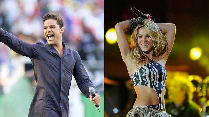 (Left) Ricky Martin in 1998; (Right) Shakira in 2010 