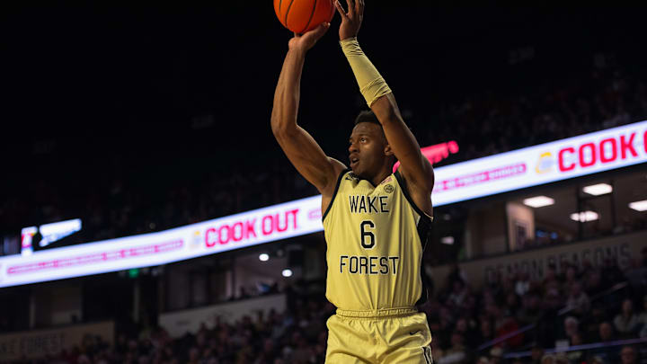 Wake Forest guard Myles Colvin shoots jumper 