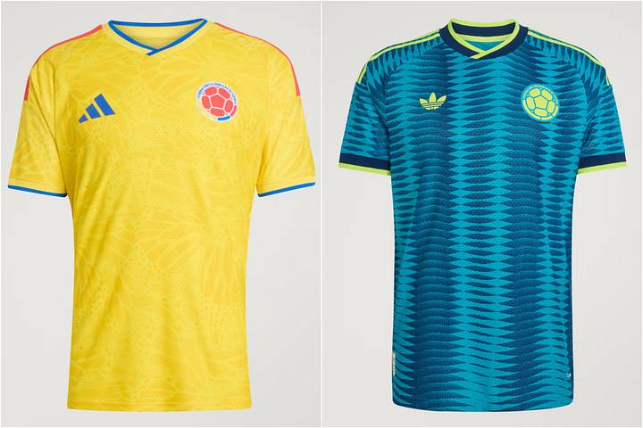 Colombia's home and away jerseys for the World Cup. 