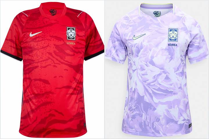 South Korea's World Cup jerseys. ชุดแข่งฟุตบอลโลกของเกาหลีใต้