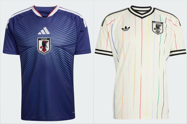 Japan's World Cup home and away jerseys. 