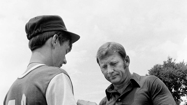 One of the favorite pastimes at McCabe Golf Course and the CCGA tournament on Aug. 13, 1974, was to get the autograph of former New York Yankee great Mickey Mantle, right.