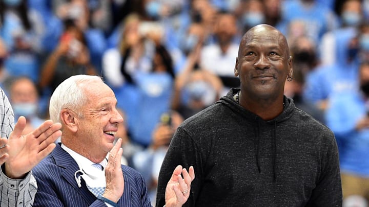 Michael Jordan and former UNC head coach Roy Williams Michael Jordan and former UNC head coach Roy Williams