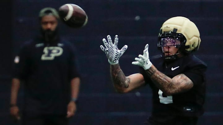 Purdue Boilermakers wide receiver Michael Jackson III (2) catches a pass