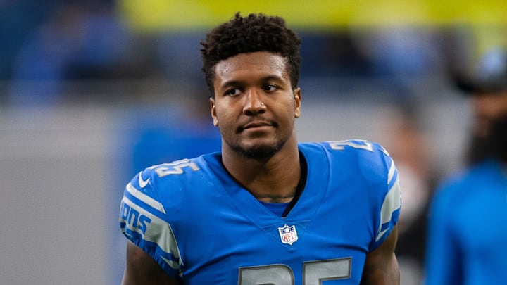 Oct 17, 2021; Detroit, Michigan, USA; Detroit Lions safety Will Harris (25) after the game against the Cincinnati Bengals at Ford Field. Mandatory Credit: Raj Mehta-Imagn Images Oct 17, 2021; Detroit, Michigan, USA; Detroit Lions safety Will Harris (25) after the game against the Cincinnati Bengals at Ford Field. Mandatory Credit: Raj Mehta-Imagn Images