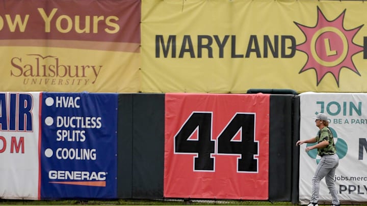 The Delmarva Shorebirds retired the #44 jersey of Ryan Minor, former player and manager, as the first-ever Shorebirds number retired Friday, Aug. 4, 2023, at Perdue Stadium in Salisbury, Maryland. The Delmarva Shorebirds retired the #44 jersey of Ryan Minor, former player and manager, as the first-ever Shorebirds number retired Friday, Aug. 4, 2023, at Perdue Stadium in Salisbury, Maryland.