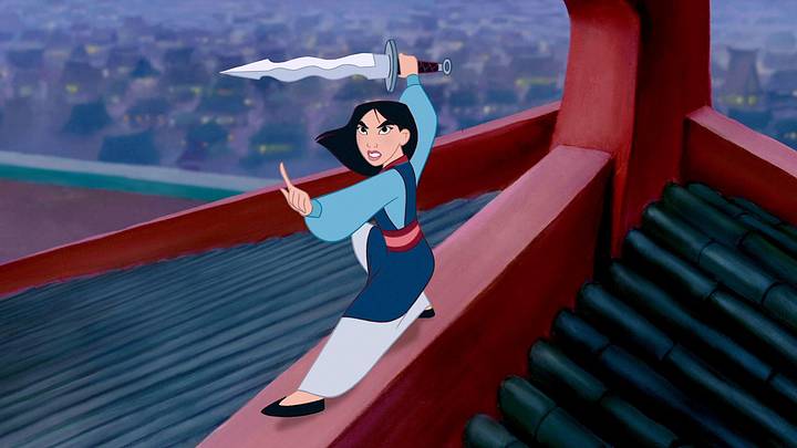 Mulan standing on top of building