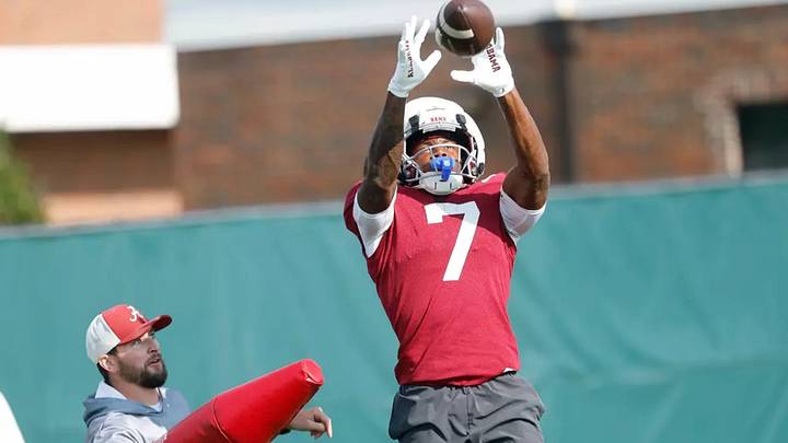 8/24/26 MFB Fall Camp Practice 15 Alabama Wide Receiver Rico Scott (7)Photo by Kent Gidley 8/24/26 MFB Fall Camp Practice 15 Alabama Wide Receiver Rico Scott (7)Photo by Kent Gidley