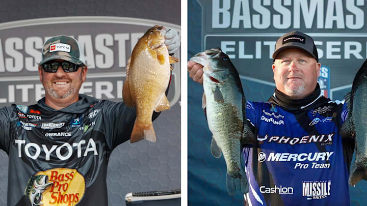 Matt Arey (left) and Jamie Hartman both stepped away from the 2026 Bassmaster Elite Series on May 4 due to medical issues.