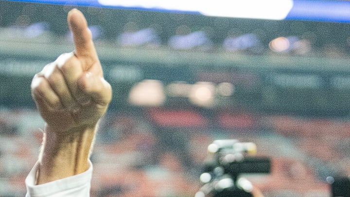 Auburn Tigers head coach Hugh Freeze celebrates with fans after defeating Samford at Jordan-Hare Stadium in the AU campus in Auburn, Ala., on Saturday September 16, 2023.
