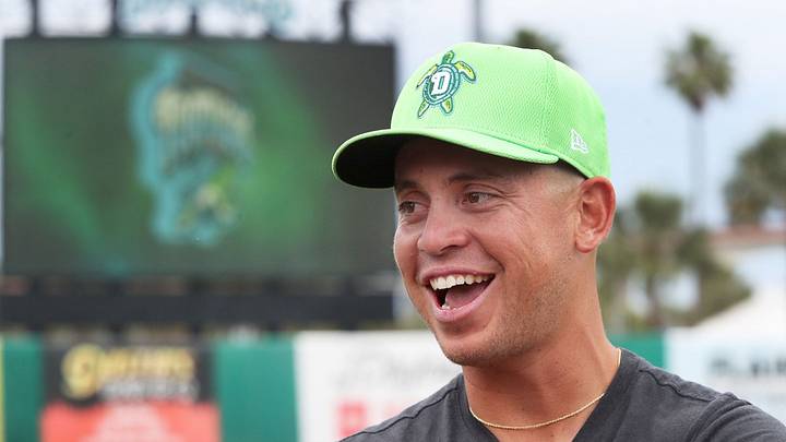 Daytona Tortugas manager Julio Morillo smiles as he looks around Jackie Robinson Ballpark during an interview, Wednesday, April 3, 2024. Daytona Tortugas manager Julio Morillo smiles as he looks around Jackie Robinson Ballpark during an interview, Wednesday, April 3, 2024.