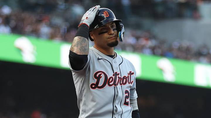 Detroit Tigers shortstop Javier Báez (28) attempts to challenge a pitch after striking out. Credit: Scott Marshall-Imagn Images Detroit Tigers shortstop Javier Báez (28) attempts to challenge a pitch after striking out. Credit: Scott Marshall-Imagn Images