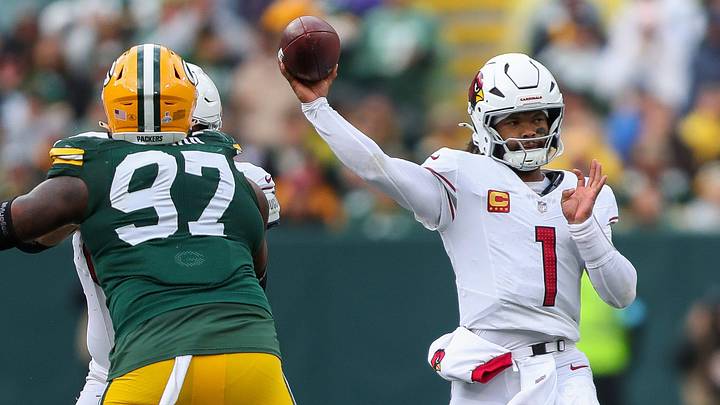 Arizona Cardinals quarterback Kyler Murray (1) passes the ball against the Green Bay Packers on Sunday, October 13, 2024, at Lambeau Field in Green Bay, Wis. The Packers won the game, 34-13 Arizona Cardinals quarterback Kyler Murray (1) passes the ball against the Green Bay Packers on Sunday, October 13, 2024, at Lambeau Field in Green Bay, Wis. The Packers won the game, 34-13
