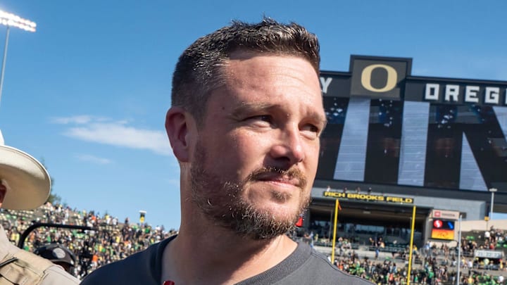 Oregon Ducks Iowa Hawkeyes weather update Kinnick Stadium dan lanning rain dante moore Kirk Ferentz upset playoff big ten