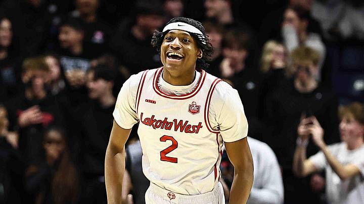 Lakota West guard Joshua Tyson (2) reacts during their 58-53 win over Princeton at Cintas Center, Friday, Feb. 6, 2026. Lakota West guard Joshua Tyson (2) reacts during their 58-53 win over Princeton at Cintas Center, Friday, Feb. 6, 2026.