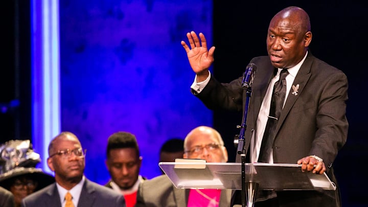 Renowned Civil Rights Attorney Benjamin Crump, shown here during the service of celebration for Ajike \"AJ\" Shantrell Owens at the Meadowbrook Church in June of 2023 in Ocala, has agreed to represent the family of Amanda Sylvester, who on Dec. 5 collapsed at a Greater Atlanta club volleyball practice and later died at an area hospital after an ambulance failed to show.