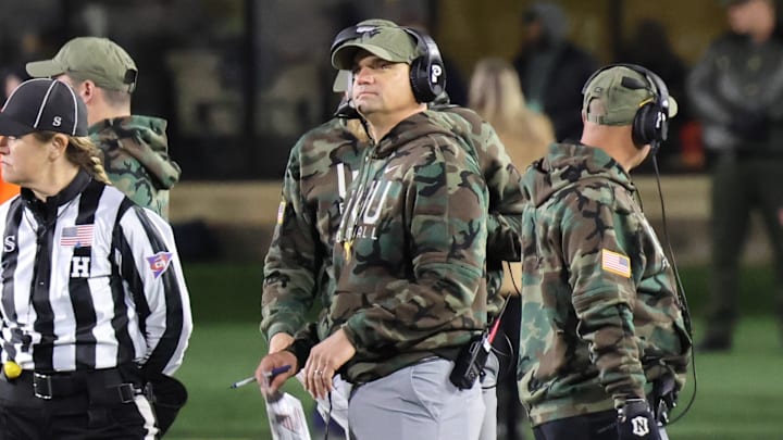 West Virginia University head coach Neal Brown West Virginia University head coach Neal Brown