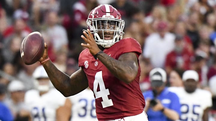 Alabama quarterback Jalen Milroe