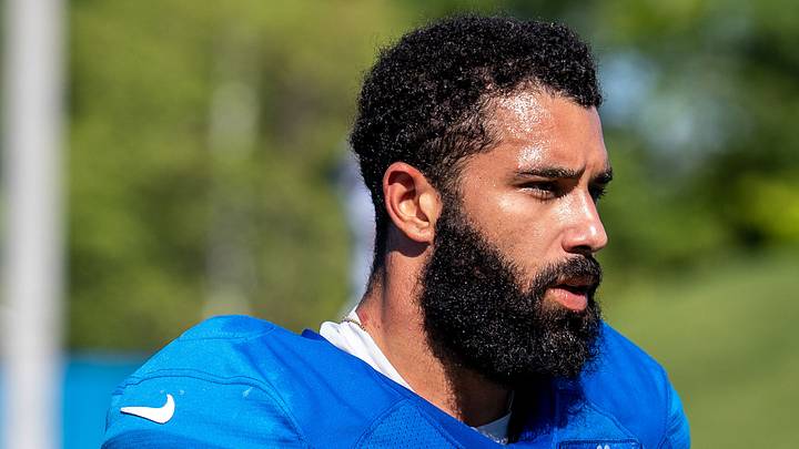 Aug 3, 2026; Allen Park, MI, USA; Detroit Lions running back Jacob Saylors (25) walks off the field following Detroit Lions training camp. Mandatory Credit: Paul Barnick-Imagn Images