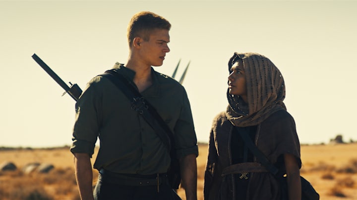 Josha Stradowski (Rand al’Thor), Madeleine Madden (Egwene al’Vere) in The Wheel of Time season 3.