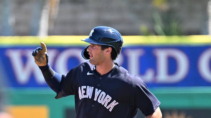 Mar 10, 2026; Clearwater, Florida, USA; New York Yankees center fielder Spencer Jones (78) rounds the bases after hitting a solo home run in the second inning against the Philadelphia Phillies during spring training at BayCare Ballpark. Mandatory Credit: Jonathan Dyer-Imagn Images