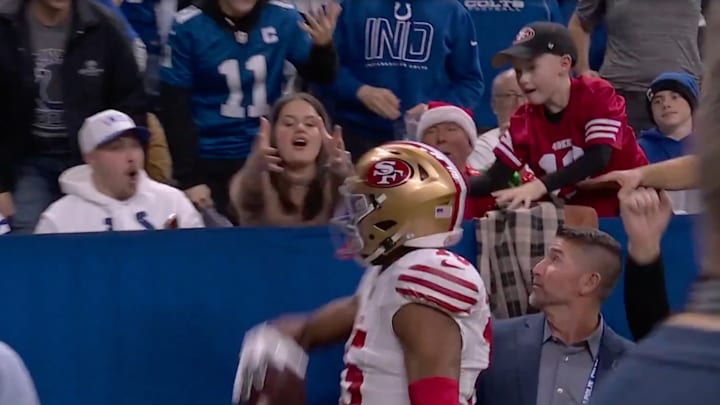 Jauan Jennings pulled a yankee swap touchdown celebration on an unsuspecting fan.