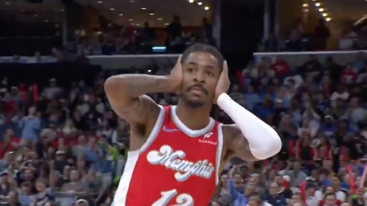 Ja Morant blocking out the noise. No, not the noise you’re thinking of. 