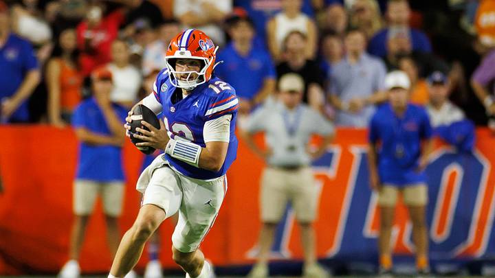 Sep 5, 2026; Gainesville, Florida, USA; Florida Gators quarterback Aaron Philo (12) runs with the ball against the Florida Atlantic Owls during the first half at Ben Hill Griffin Stadium. Mandatory Credit: Matt Pendleton-Imagn Images Sep 5, 2026; Gainesville, Florida, USA; Florida Gators quarterback Aaron Philo (12) runs with the ball against the Florida Atlantic Owls during the first half at Ben Hill Griffin Stadium. Mandatory Credit: Matt Pendleton-Imagn Images