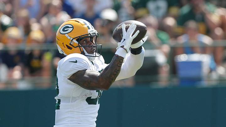 Green Bay Packers MarShawn Lloyd (32) participates in drills during fifth day of training camp on July 28, 2025, at Ray Nitschke Field in Ashwaubenon, Wis. Green Bay Packers MarShawn Lloyd (32) participates in drills during fifth day of training camp on July 28, 2025, at Ray Nitschke Field in Ashwaubenon, Wis.