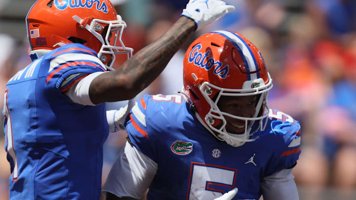 A transfer receiver led Florida in yards (122) and touchdowns (2) in the Gators' spring game.