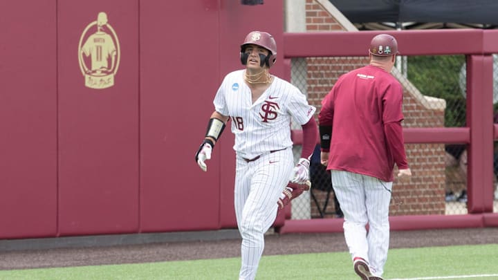 Florida State baseball competes in a first round Tallahassee Regional game against Bethune-Cookman for the NCAA College World Series at Dick Howser Stadium Friday, May 30, 2025.