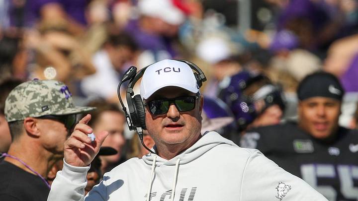 Sonny Dykes on sideline TCU vs West Virginia, 2026