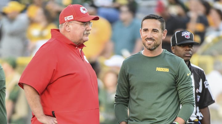 Kansas City Chiefs head coach Andy Reid and Green Bay Packers head coach Matt LaFleur