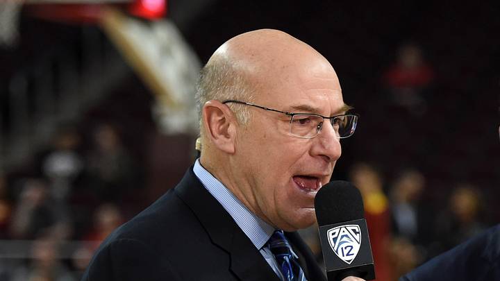 Jan 7, 2016; Los Angeles, CA, USA; Pac-12 Network broadcasters Kevin Calabro (left) and Steve Lavin during an NCAA basketball game between the Arizona State Sun Devils and the Southern California Trojans at Galen Center. Mandatory Credit: Kirby Lee-USA TODAY Sports Jan 7, 2016; Los Angeles, CA, USA; Pac-12 Network broadcasters Kevin Calabro (left) and Steve Lavin during an NCAA basketball game between the Arizona State Sun Devils and the Southern California Trojans at Galen Center. Mandatory Credit: Kirby Lee-USA TODAY Sports