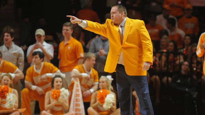 Feb 17, 2015; Knoxville, TN, USA; Tennessee Volunteers head coach Donnie Tyndall during the game against the Kentucky Wildcats at Thompson-Boling Arena. Mandatory Credit: Randy Sartin-USA TODAY Sports
