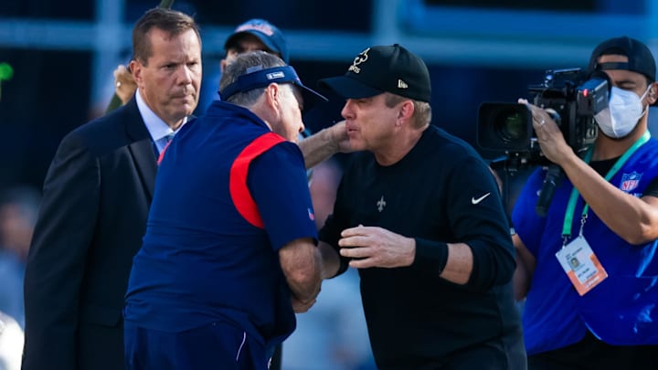Belichick (left) last coached in the NFL in 2023. 