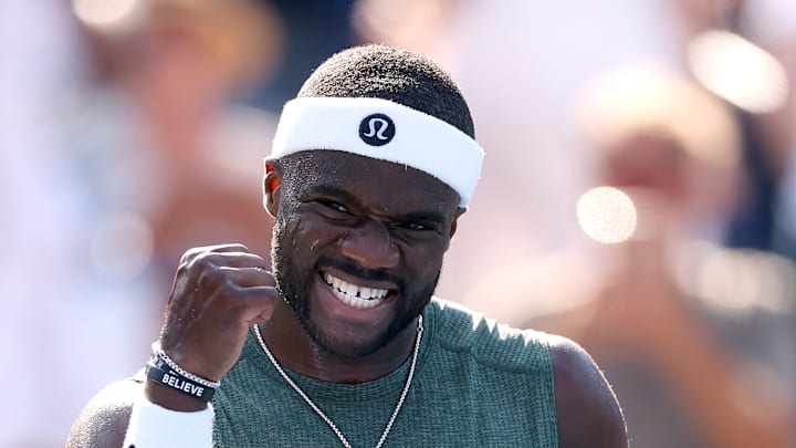 Frances Tiafoe reacts