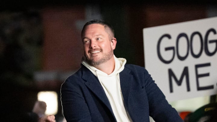 Oregon head coach Dan Lanning sits for an interview during ESPN’s “College GameDay” on the campus of the University of Oregon on Oct. 11, 2025, in Eugene, Oregon. Oregon head coach Dan Lanning sits for an interview during ESPN’s “College GameDay” on the campus of the University of Oregon on Oct. 11, 2025, in Eugene, Oregon.