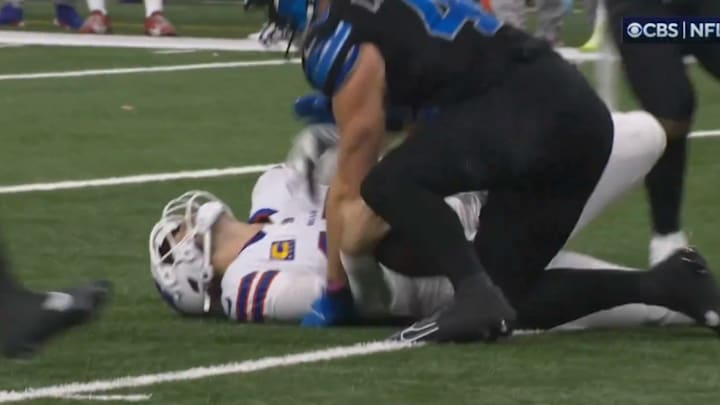 Josh Allen takes a late hit from Jack Campbell that goes uncalled. 