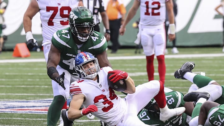 Aug 28, 2022; East Rutherford, New Jersey, USA;  New York Giants running back Sandro Platzgummer