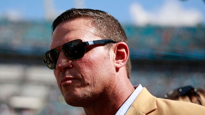 Hall of fame football tackle Tony Boselli was honored at halftime, while his family watched, with his Jacksonville Jaguars number 71 retired. Boselli was enshrined in Canton, Ohio this past August after his seven-season career all with the Jaguars. Sunday, Oct. 9, 2022 at TIAA Bank Field in Jacksonville. The honor took place between the Jacksonville Jaguars and the Houston Texans regular season game. The Texans won 13-6. The Texans won 13-6. [Corey Perrine/Florida Times-Union]

Jki 100822 Texans