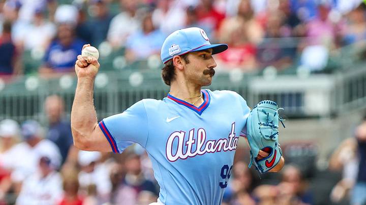 Jun 6, 2026; Cumberland, Georgia, USA; Atlanta Braves pitcher Spencer Strider (99) pitches the ball against the Pittsburgh Pirates during the first inning at Truist Park. Mandatory Credit: Jordan Godfree-Imagn Images
