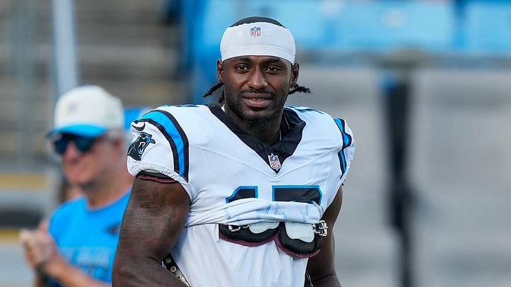 Carolina Panthers wide receiver Xavier Legette (17) during Fanfest Carolina Panthers wide receiver Xavier Legette (17) during Fanfest