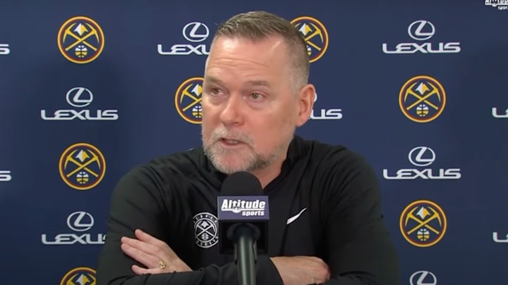 Michael Malone speaks after a Denver Nuggets loss to the Portland Trail Blazers.