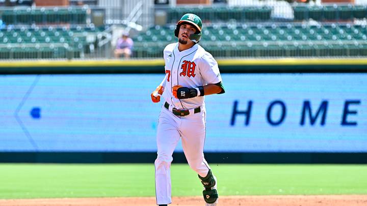 Miami freshman catcher Alonzo Alvarez against Stanford in the ACC Tournament. Miami freshman catcher Alonzo Alvarez against Stanford in the ACC Tournament.