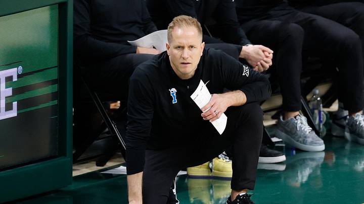 Feb 10, 2026; Waco, Texas, USA; BYU Cougars head coach Kevin Young in action on the sideline during the second half against the Baylor Bears at Paul and Alejandra Foster Pavilion. Mandatory Credit: Chris Jones-Imagn Images Feb 10, 2026; Waco, Texas, USA; BYU Cougars head coach Kevin Young in action on the sideline during the second half against the Baylor Bears at Paul and Alejandra Foster Pavilion. Mandatory Credit: Chris Jones-Imagn Images