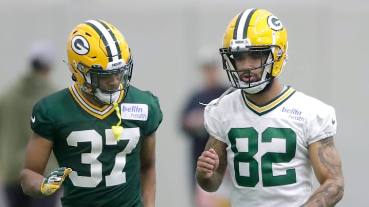 Packers cornerback Carrington Valentine and wide receiver Jeff Cotton